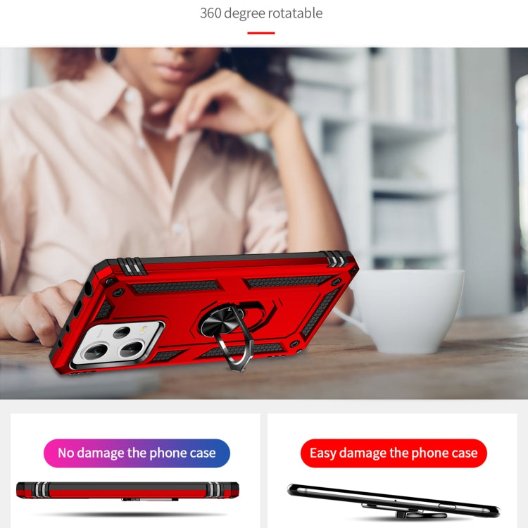 For Xiaomi Redmi Note 12 Pro+ Shockproof TPU + PC Phone Case with Holder(Red) by buy2fix