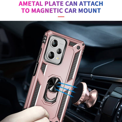 For Xiaomi Redmi Note 12 Pro+ Shockproof TPU + PC Phone Case with Holder(Rose Gold) by buy2fix