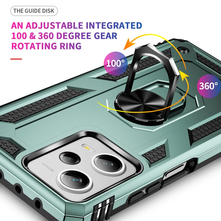 For Xiaomi Redmi Note 12 Pro+ Shockproof TPU + PC Phone Case with Holder(Dark Green) by buy2fix