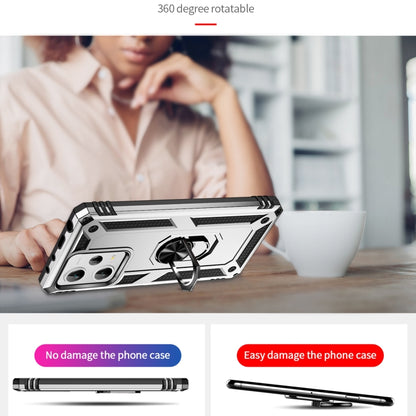 For Xiaomi Redmi Note 12 Pro+ Shockproof TPU + PC Phone Case with Holder(Silver) by buy2fix