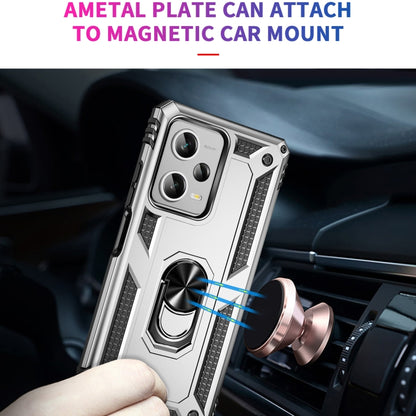 For Xiaomi Redmi Note 12 Pro+ Shockproof TPU + PC Phone Case with Holder(Silver) by buy2fix