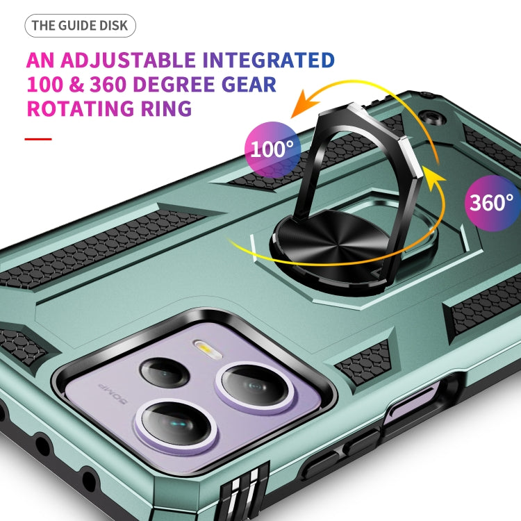 For Xiaomi Redmi Note 12 Pro 5G Shockproof TPU + PC Phone Case with Holder(Dark Green) by buy2fix