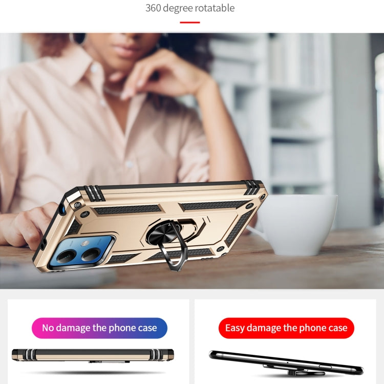 For Xiaomi Redmi Note 12 5G Global Shockproof TPU + PC Phone Case with Holder(Gold) by buy2fix