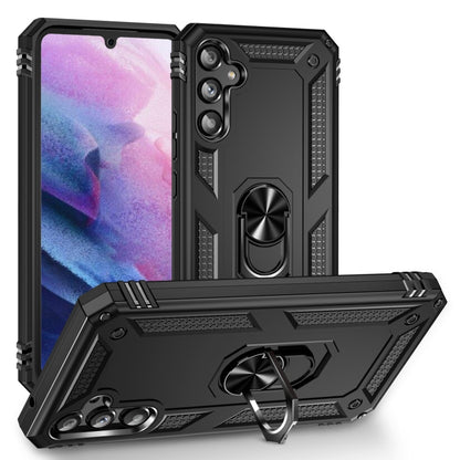 For Samsung Galaxy A34 Shockproof TPU + PC Phone Case with Holder(Black) by buy2fix