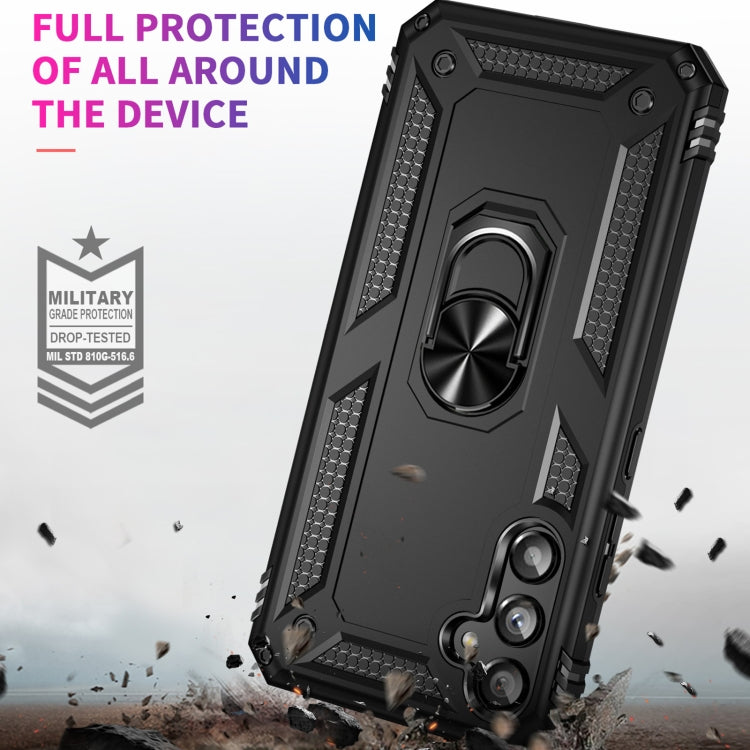 For Samsung Galaxy A34 Shockproof TPU + PC Phone Case with Holder(Black) by buy2fix