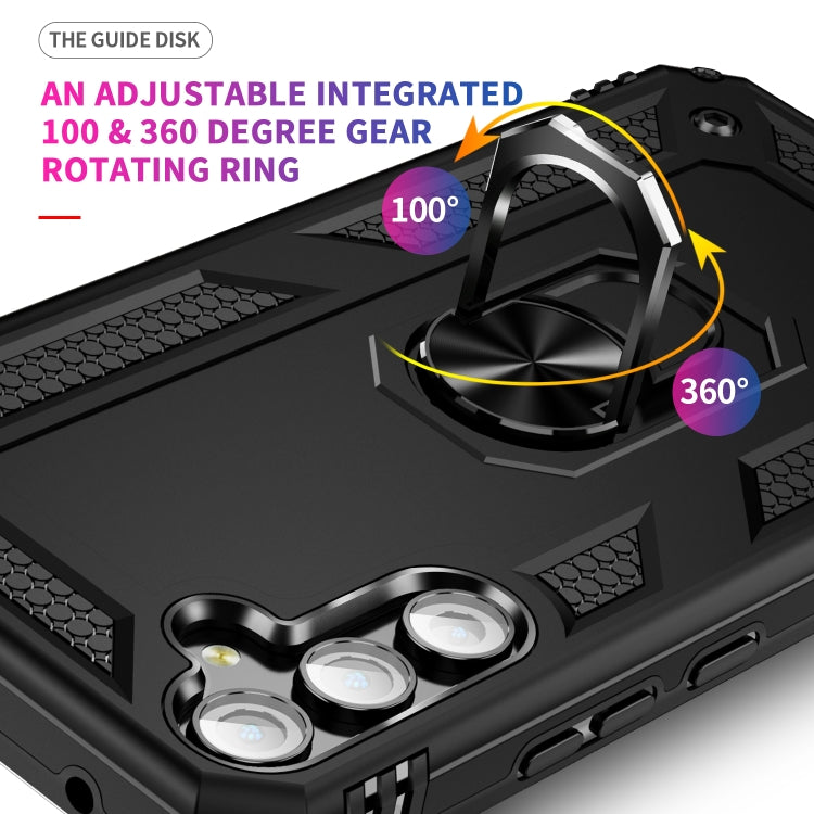 For Samsung Galaxy A34 Shockproof TPU + PC Phone Case with Holder(Black) by buy2fix