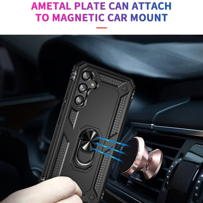 For Samsung Galaxy A34 Shockproof TPU + PC Phone Case with Holder(Black) by buy2fix