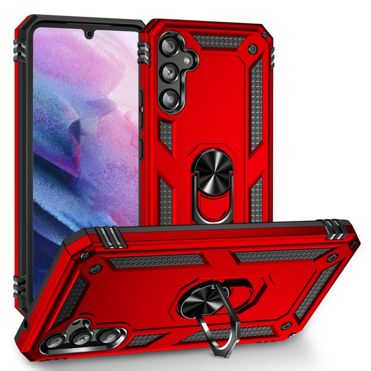 For Samsung Galaxy A34 Shockproof TPU + PC Phone Case with Holder(Red) by buy2fix