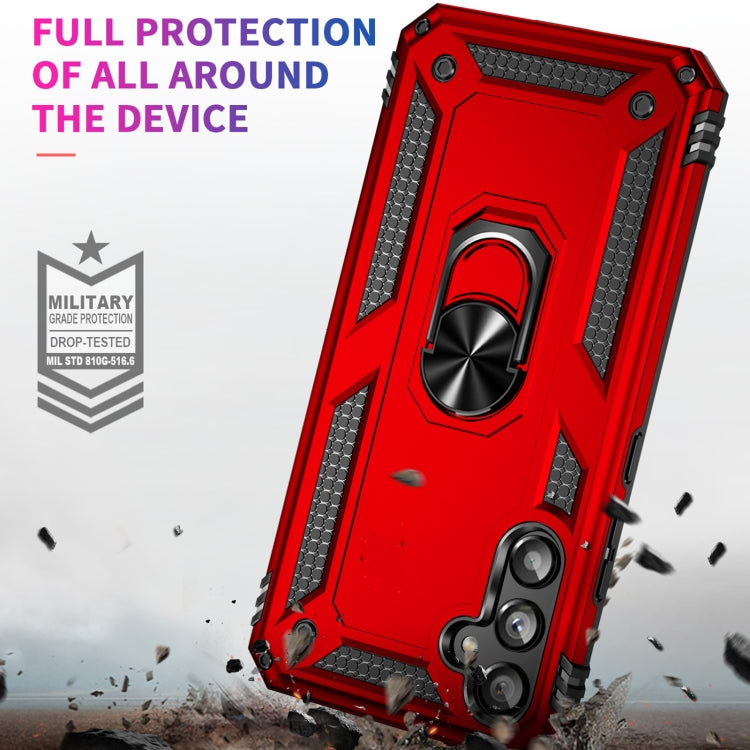 For Samsung Galaxy A34 Shockproof TPU + PC Phone Case with Holder(Red) by buy2fix