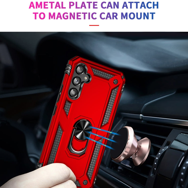 For Samsung Galaxy A34 Shockproof TPU + PC Phone Case with Holder(Red) by buy2fix
