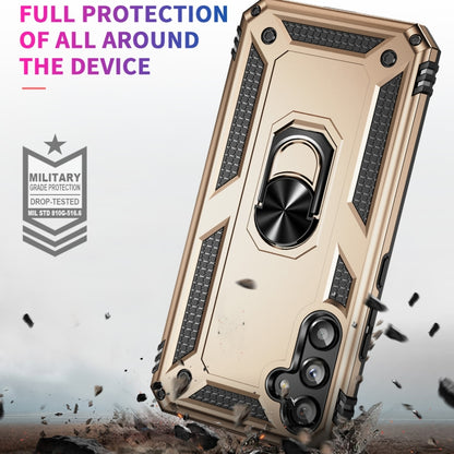 For Samsung Galaxy A34 Shockproof TPU + PC Phone Case with Holder(Gold) by buy2fix