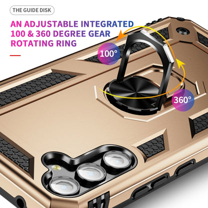 For Samsung Galaxy A34 Shockproof TPU + PC Phone Case with Holder(Gold) by buy2fix