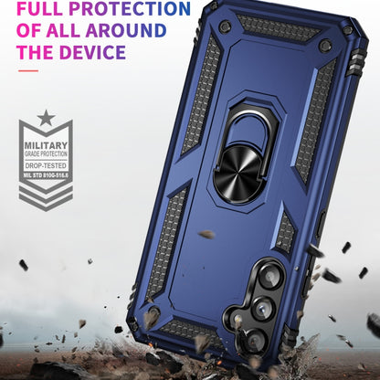 For Samsung Galaxy A34 Shockproof TPU + PC Phone Case with Holder(Blue) by buy2fix