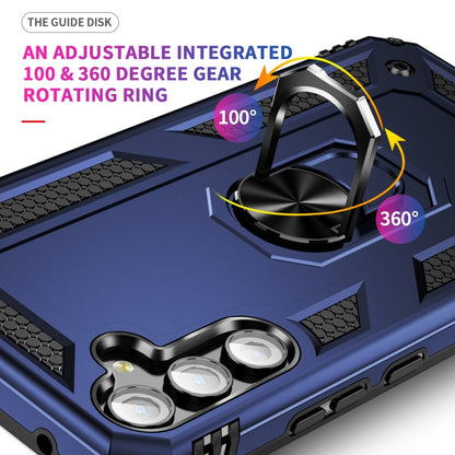 For Samsung Galaxy A34 Shockproof TPU + PC Phone Case with Holder(Blue) by buy2fix