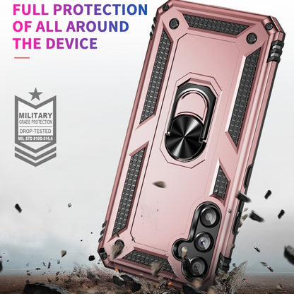 For Samsung Galaxy A34 Shockproof TPU + PC Phone Case with Holder(Rose Gold) by buy2fix