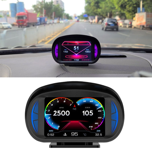 P2 3 inch Multi-function HD OBD LCD Instrument GPS Car Speed Slope Meter HUD Head-up Display - Head Up Display System by buy2fix | Online Shopping UK | buy2fix