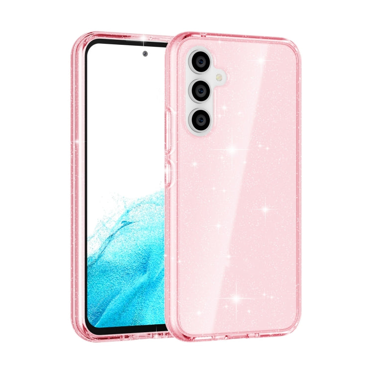 For Samsung Galaxy A54 5G EU Shockproof Terminator Style Glitter Powder Phone Case(Shiny Pink) by buy2fix