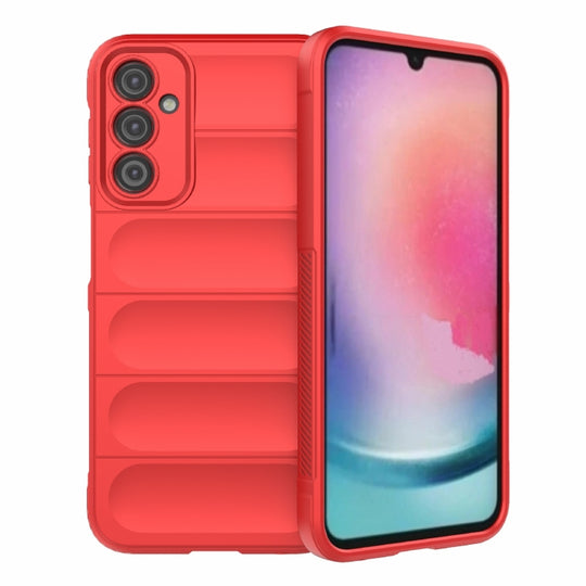 Pour Samsung Galaxy A24 5G / A24 4G Magic Shield TPU + Étui de téléphone en flanelle (Rouge)