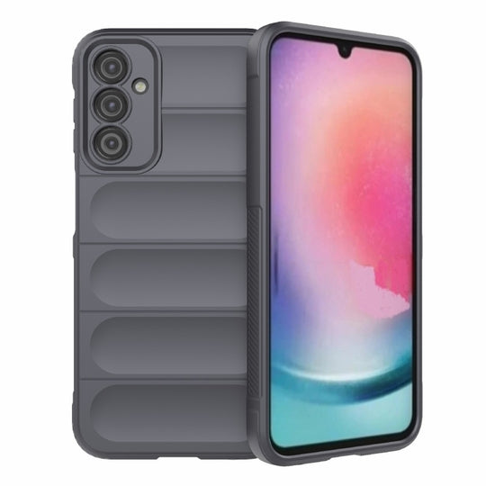 Pour Samsung Galaxy A24 5G / A24 4G Magic Shield TPU + Étui de téléphone en flanelle (gris foncé)