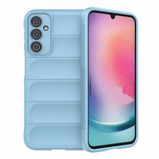 Pour Samsung Galaxy A24 5G / A24 4G Magic Shield TPU + Étui de téléphone en flanelle (bleu clair)