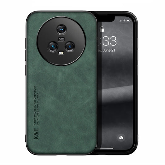 For Honor Magic5 / Magic5 Pro Lamba Skin Feel Magnetic Leather Phone Case(Green) - Honor Cases by buy2fix | Online Shopping UK | buy2fix