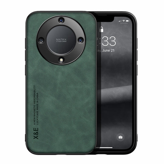 Pour Honor X9a Lamba Skin Feel Étui de téléphone en cuir magnétique (Vert)
