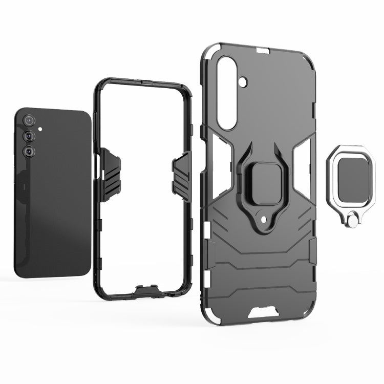 For Samsung Galaxy A24 5G / A24 4G PC + TPU Shockproof Protective Phone Case with Magnetic Ring Holder(Black) by buy2fix