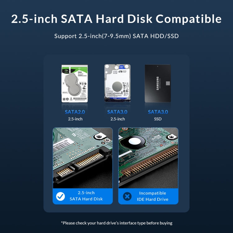 ORICO ORICO-2526U3-V1 2.5 inch USB 3.0 Micro-B Hard Drive Enclosure External Storage Case(Black) - HDD Enclosure by ORICO | Online Shopping UK | buy2fix