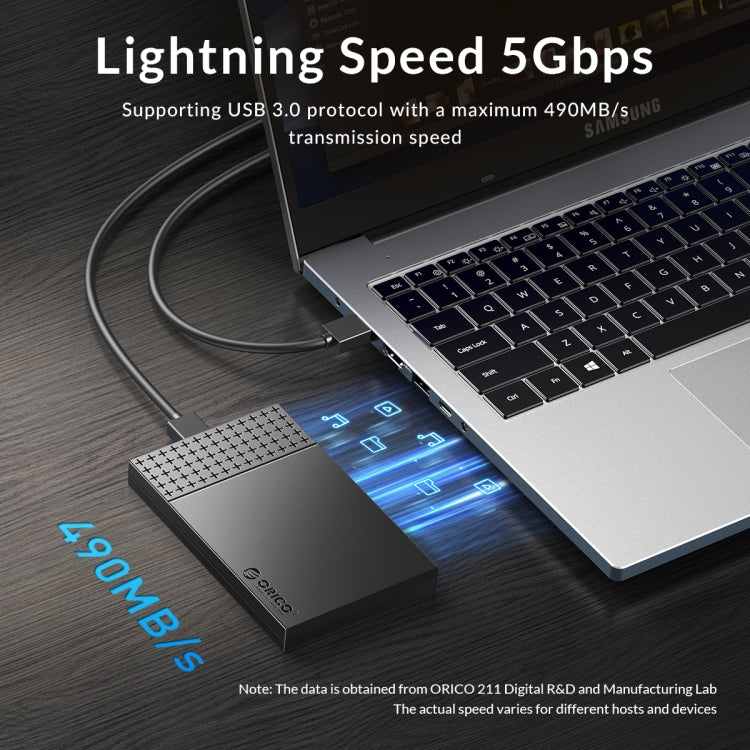 ORICO ORICO-2526U3-V1 2.5 inch USB 3.0 Micro-B Hard Drive Enclosure External Storage Case(Black) - HDD Enclosure by ORICO | Online Shopping UK | buy2fix