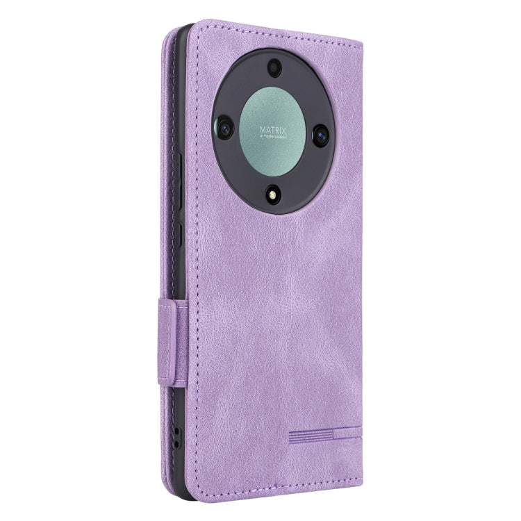 For Honor X9a 5G / Magic5 Lite Magnetic Clasp Flip Leather Phone Case(Purple) by buy2fix