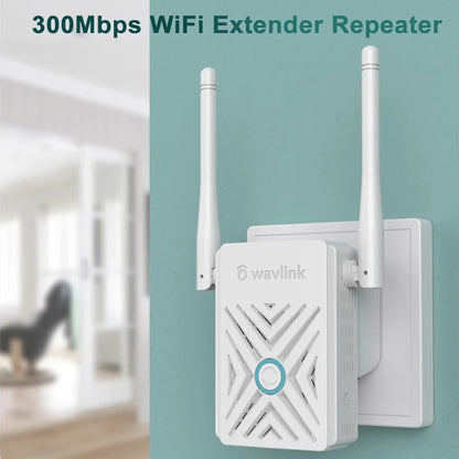 Wavlink WN578W2 300Mbps 2.4GHz WiFi Extender Repeater Home Wireless Signal Amplifier(EU Plug) - Broadband Amplifiers by WAVLINK | Online Shopping UK | buy2fix