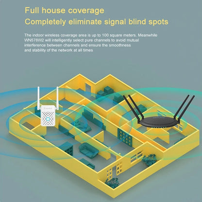 Wavlink WN578W2 300Mbps 2.4GHz WiFi Extender Repeater Home Wireless Signal Amplifier(EU Plug) - Broadband Amplifiers by WAVLINK | Online Shopping UK | buy2fix