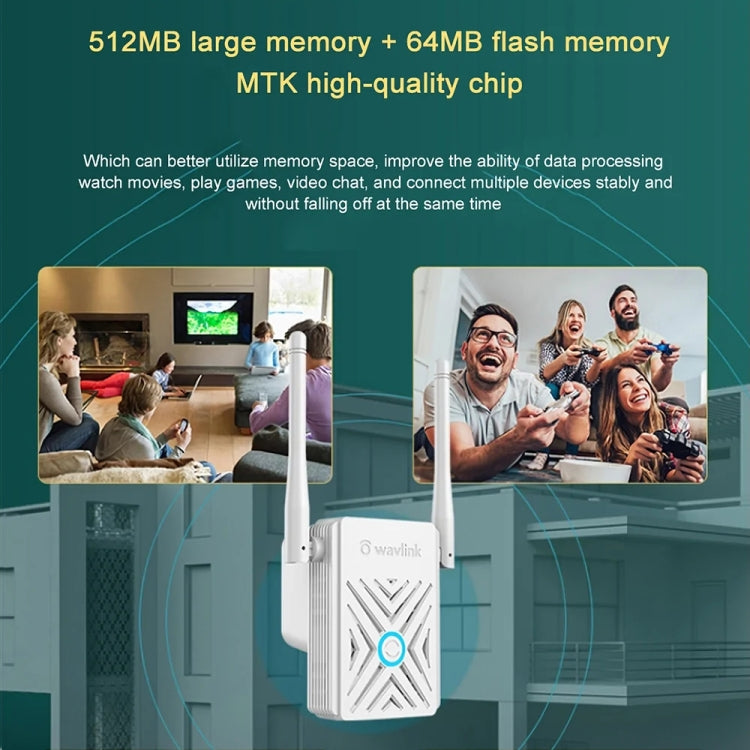 Wavlink WN578W2 300Mbps 2.4GHz WiFi Extender Repeater Home Wireless Signal Amplifier(EU Plug) - Broadband Amplifiers by WAVLINK | Online Shopping UK | buy2fix