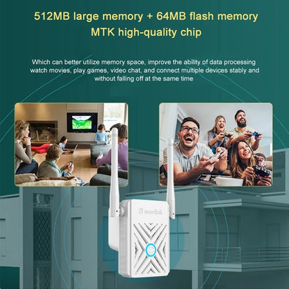 Wavlink WN578W2 300Mbps 2.4GHz WiFi Extender Repeater Home Wireless Signal Amplifier(EU Plug) - Broadband Amplifiers by WAVLINK | Online Shopping UK | buy2fix