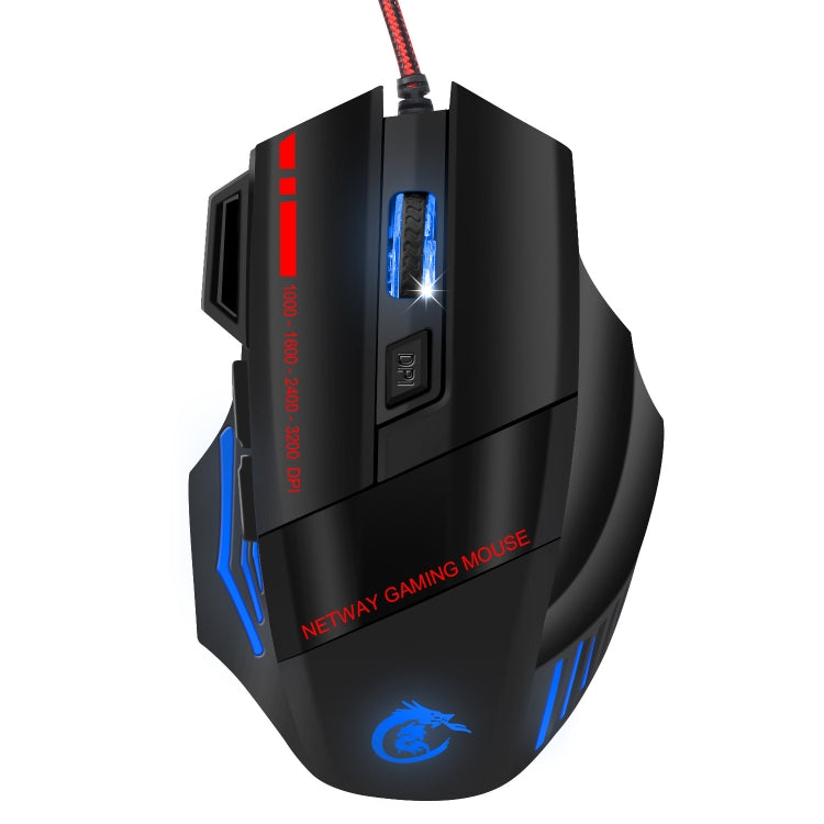 HXSJ A907 7 Keys Colorful Luminous 7D Wired Gaming Mouse(Black) - Wired Mice by HXSJ | Online Shopping UK | buy2fix