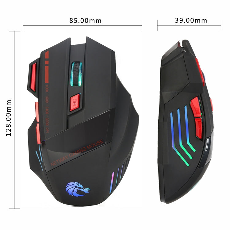 HXSJ A907 7 Keys Colorful Luminous 7D Wired Gaming Mouse(Black) - Wired Mice by HXSJ | Online Shopping UK | buy2fix