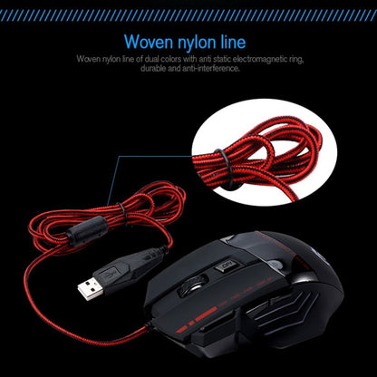 HXSJ A907 7 Keys Colorful Luminous 7D Wired Gaming Mouse(Black) - Wired Mice by HXSJ | Online Shopping UK | buy2fix