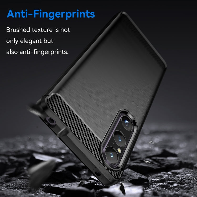 For Sony Xperia 1 V Brushed Texture Carbon Fiber TPU Phone Case(Black) by buy2fix