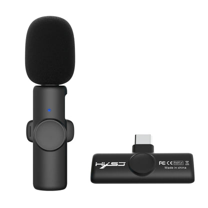 HXSJ F18 2.4G USB-C/Type-C Noise Reduction Lavalier Wireless Microphone(Black) - Microphone by HXSJ | Online Shopping UK | buy2fix