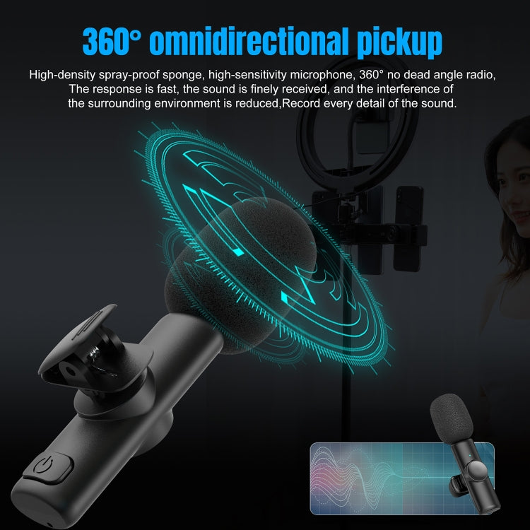 HXSJ F18 2.4G USB-C/Type-C Noise Reduction Lavalier Wireless Microphone(Black) - Microphone by HXSJ | Online Shopping UK | buy2fix
