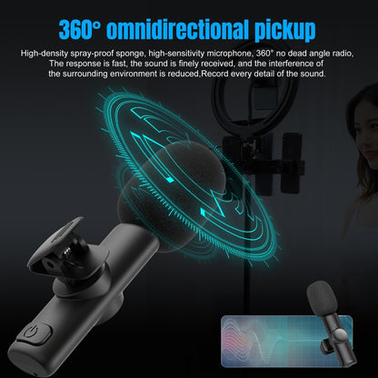 HXSJ F18 2.4G USB-C/Type-C Noise Reduction Lavalier Wireless Microphone(Black) - Microphone by HXSJ | Online Shopping UK | buy2fix