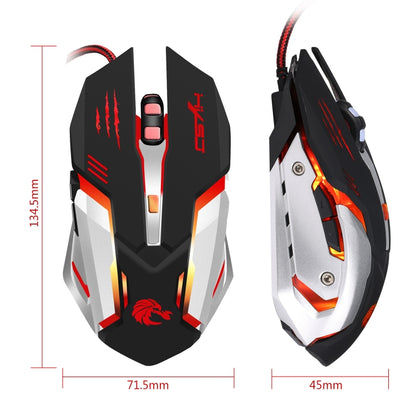 HXSJ S100 6 Keys Colorful Luminous Wired Gaming Mouse - Wired Mice by HXSJ | Online Shopping UK | buy2fix