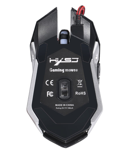 HXSJ S100 6 Keys Colorful Luminous Wired Gaming Mouse - Wired Mice by HXSJ | Online Shopping UK | buy2fix