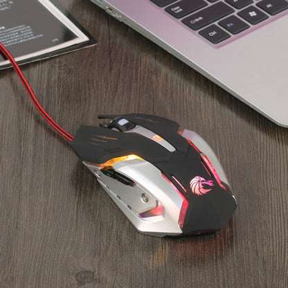 HXSJ S100 6 Keys Colorful Luminous Wired Gaming Mouse - Wired Mice by HXSJ | Online Shopping UK | buy2fix