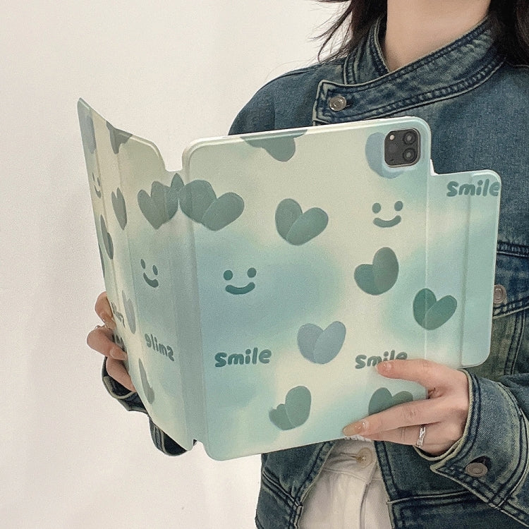 Pen Slot Magnetic Painted Detachable Tablet Leather Case For iPad Air 11 2024 / iPad Air 2022 / 2020 10.9 / Pro 11(Heart) - iPad Pro 11 (2022/2021) Cases by buy2fix | Online Shopping UK | buy2fix