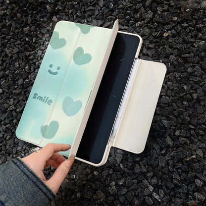 Pen Slot Magnetic Painted Detachable Tablet Leather Case For iPad Air 11 2024 / iPad Air 2022 / 2020 10.9 / Pro 11(Heart) - iPad Pro 11 (2022/2021) Cases by buy2fix | Online Shopping UK | buy2fix