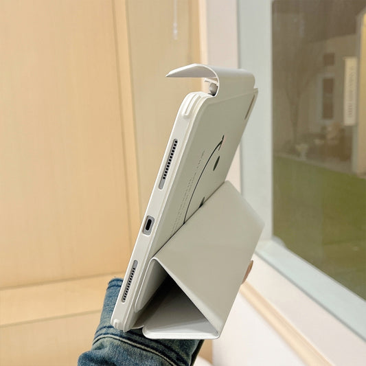 Pen Slot Magnetic Painted Detachable Tablet Leather Case For iPad Air 11 2024 / iPad Air 2022 / 2020 10.9 / Pro 11(Smile) by buy2fix