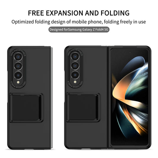 For Samsung Galaxy Z Fold4 5G Three-dimensional Folding Holder PC Phone Case(Black) - Galaxy Z Fold4 5G Cases by buy2fix | Online Shopping UK | buy2fix
