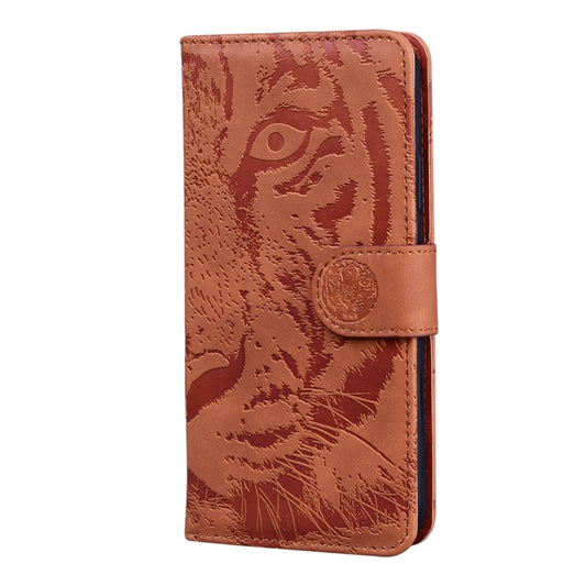 For Honor X8 5G Tiger Embossing Pattern Leather Phone Case(Brown) - Honor Cases by buy2fix | Online Shopping UK | buy2fix