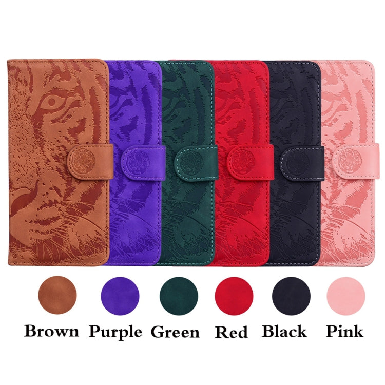 For Honor X8 5G Tiger Embossing Pattern Leather Phone Case(Brown) - Honor Cases by buy2fix | Online Shopping UK | buy2fix